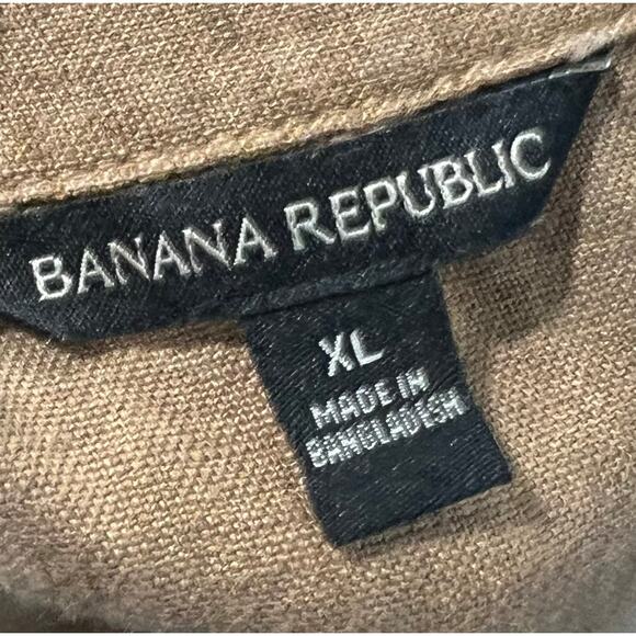 Banana Republic Sedona Linen Dress Midi Faux Wrap Collared Pockets Women’s XL - Picture 10 of 12